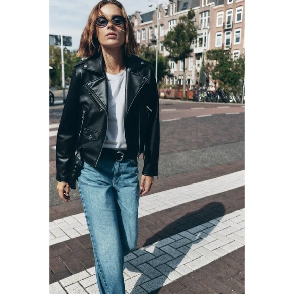 Zara Jackets & Blazers - Zara Bloger Favorite Faux Leather Biker Jacket Medium